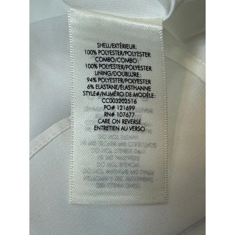 Alice + Olivia Brinda Ruffled Hem Dress Womens 10 White Fit and Flare Cocktail - Picture 12 of 13